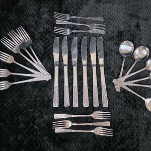 Lyon Alhambra International Stainless Steel Flatware Set | 24 Pieces | MCM 1970